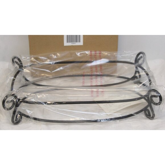 Southern Living 2 in 1 Iron Stand Black #40943 Double Sided Oval Swirl Feet - Picture 2 of 4